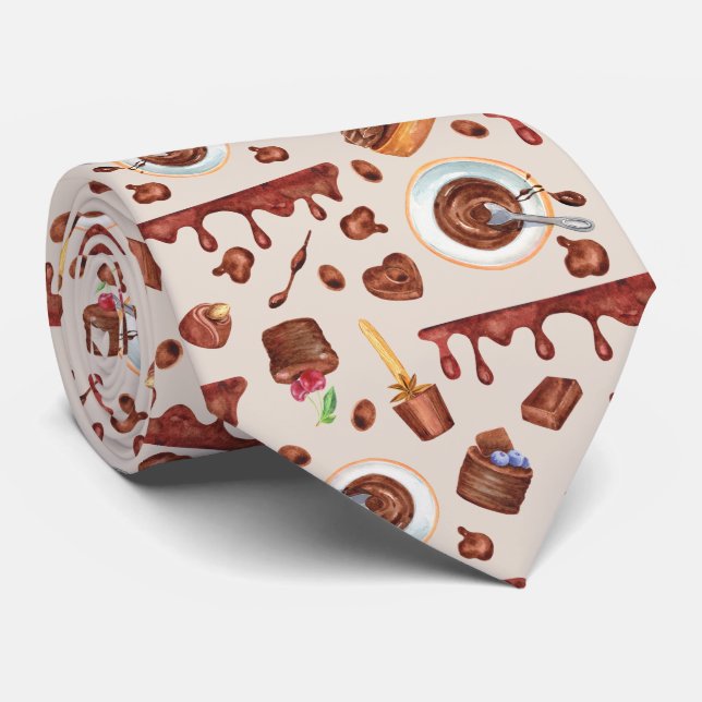 cool tiled chocolate pattern sweet  tie (Rolled)