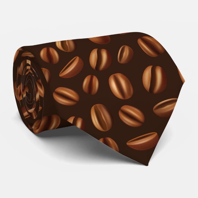 cool tiled coffee bean pattern  tie (Rolled)