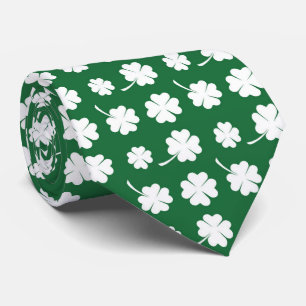 Cool tiled four leaf clovers Saint Patrick's Day Tie