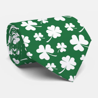 Cool tiled four leaf clovers shamrocks pattern tie