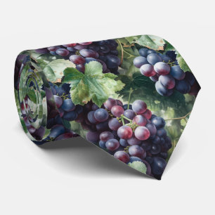 Cool tiled grapes pattern fruit  tie