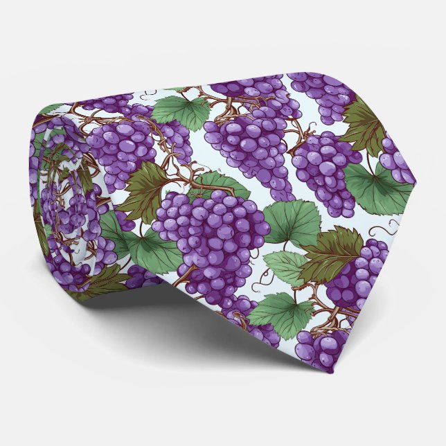 Cool tiled grapes pattern tie (Rolled)
