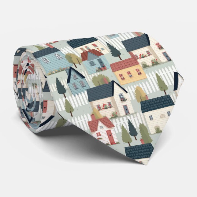 Cool tiled homes pattern Realtors  Tie (Rolled)