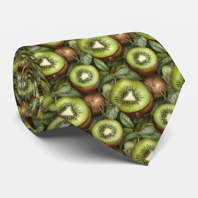Cool tiled kiwi pattern fruit  tie (Rolled)