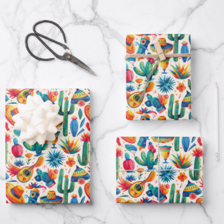 Cool tiled Mexican fiesta party Wrapping Paper Sheet