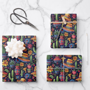 Cool tiled Mexican fiesta party Wrapping Paper Sheet