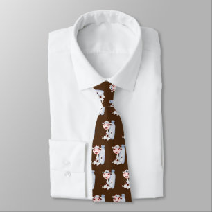 Cool tiled milk cow pattern  tie