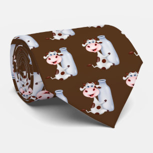 Cool tiled milk cow pattern  tie