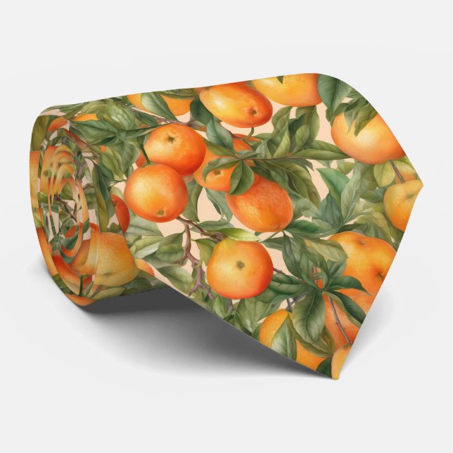 Cool tiled orange pattern  tie (Rolled)