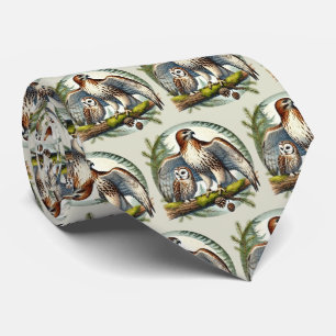 Cool tiled owl eagle pattern tie
