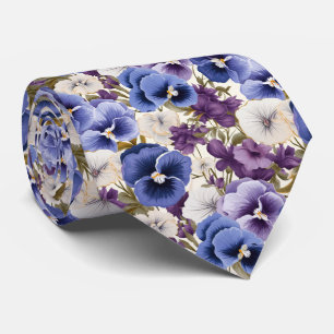 Cool tiled pansy pattern tie