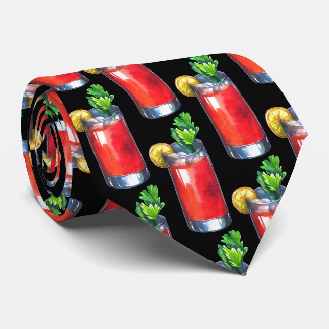 Cool tiled pattern cocktail bartender tie (Rolled)