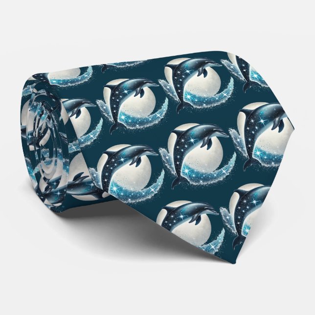 Cool tiled pattern dolphin tie (Rolled)