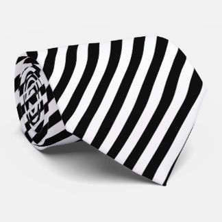 Cool tiled pattern stripped black white tie