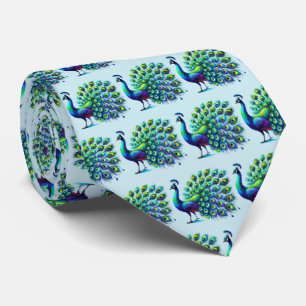 Cool tiled peacock pattern  tie