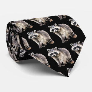 Cool tiled racoon pattern tie