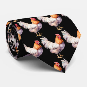 Cool tiled rooster lovers tie