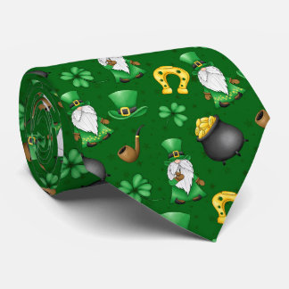 Cool tiled Saint Patrick's Day pattern leprechaun Tie