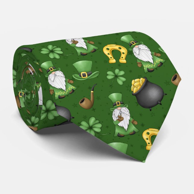 Cool tiled Saint Patrick's Day pattern leprechaun  Tie (Rolled)