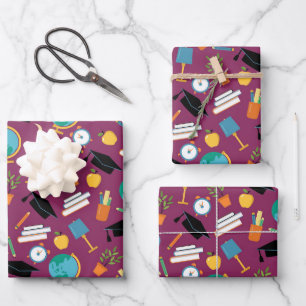 Cool tiled School pattern Wrapping Paper Sheet