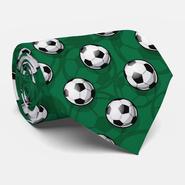 Cool tiled soccer ball sports pattern tie (Rolled)