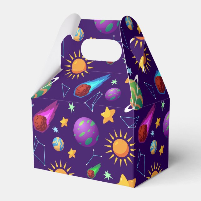 Cool tiled space galaxy lovers  favour box (Front Side)