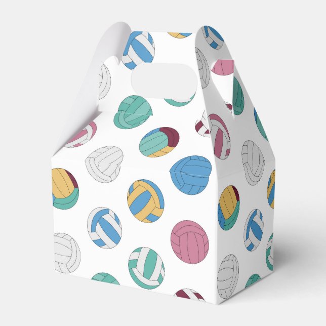 cool tiled sports volleyballs party  favour box (Back Side)