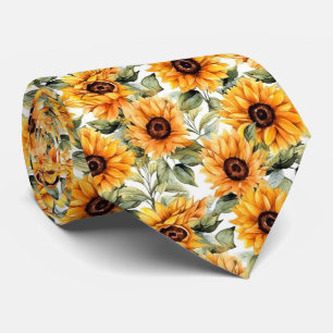 cool tiled sunflower pattern tie