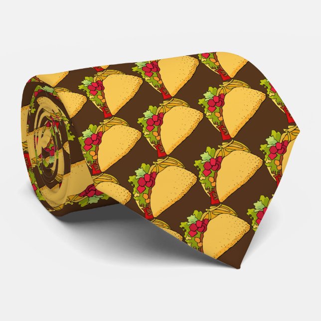 cool tiled taco pattern tie (Rolled)
