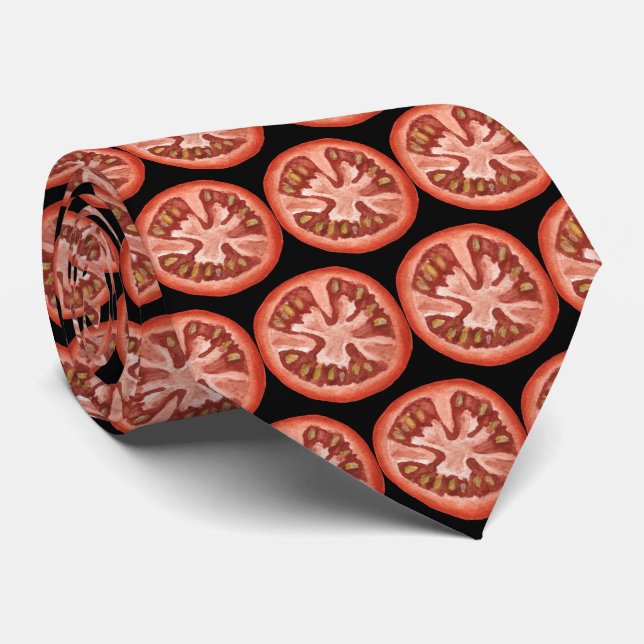 cool tiled tomato pattern  tie (Rolled)