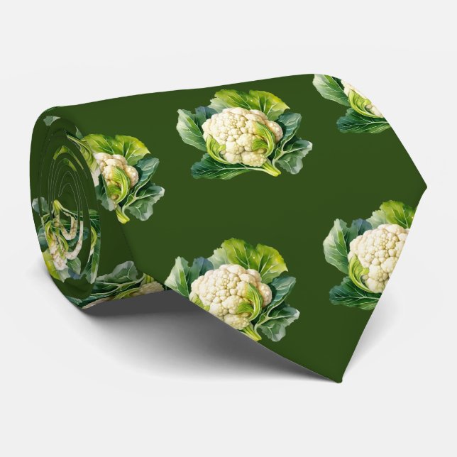 Cool tiled vegetable pattern cauliflower tie (Rolled)