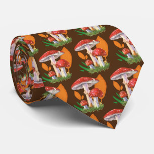 Cool tiled vegetable pattern mushroom tie