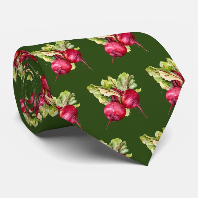 Cool tiled vegetable pattern radish tie (Rolled)