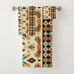 Cool tiled Western pattern Bath Towel Set