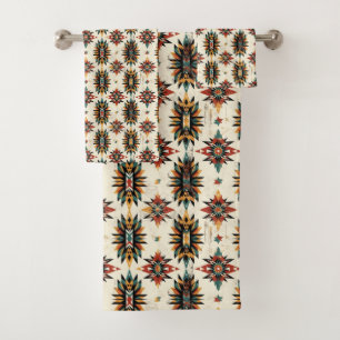 Cool tiled Western pattern  Bath Towel Set