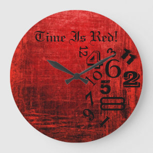 Cool Time Is Red Wall Clock! Large Clock