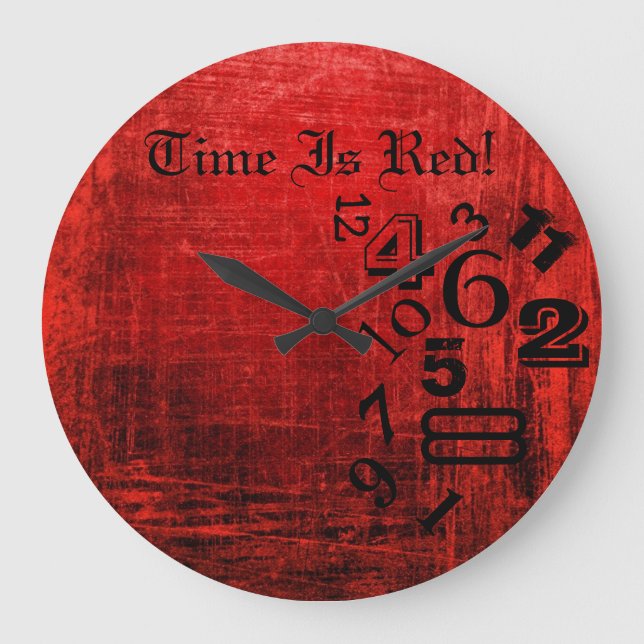 Cool Time Is Red Wall Clock! Large Clock (Front)