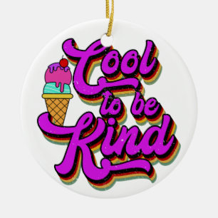 Cool To Be Kind - Ice Cream Vintage Retro Summer Ceramic Tree Decoration