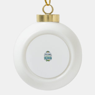 Cool To Be Kind Rainbow Caterpillar Shirt Design_1 Ceramic Ball Christmas Ornament