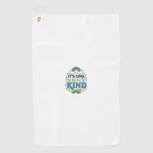 Cool To Be Kind Rainbow Caterpillar Shirt Design_1 Golf Towel