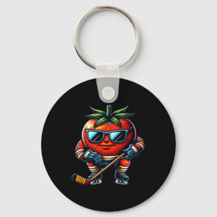 Cool Tomato Ice Hockey Player Vibes Key Ring
