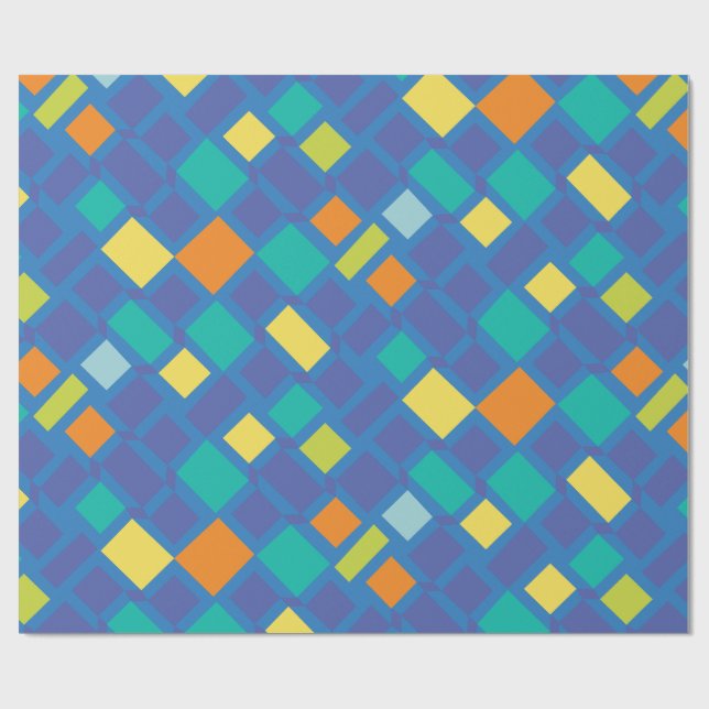 Cool Tone checkerboard Kid's   Wrapping Paper (Flat)
