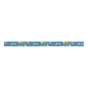 Cool Tone chequerboard Kid's Grosgrain Ribbon