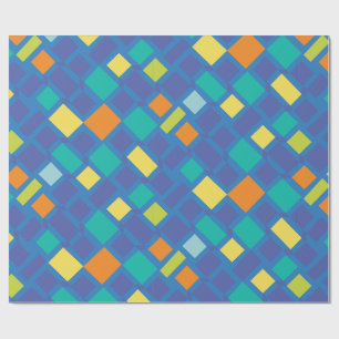 Cool Tone chequerboard Kid's Wrapping Paper