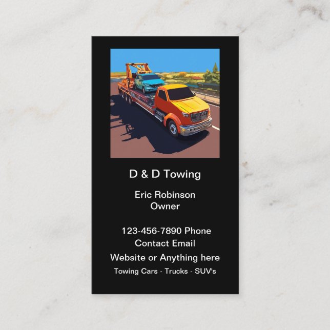 Cool Tow Truck Service  Business Card (Front)