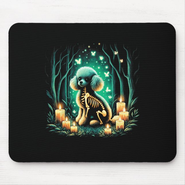 Cool Toy Poodle Dog Skeleton Halloween Dog Mum Dad Mouse Mat (Front)