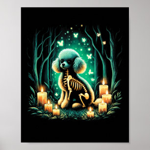 Cool Toy Poodle Dog Skeleton Halloween Dog Mum Dad Poster