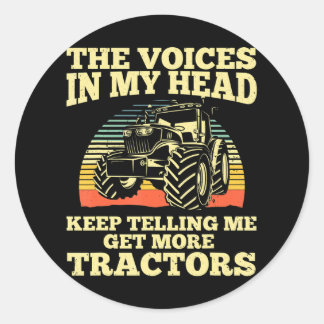 Cool Tractor Design For Men Women Kids Farmer Classic Round Sticker