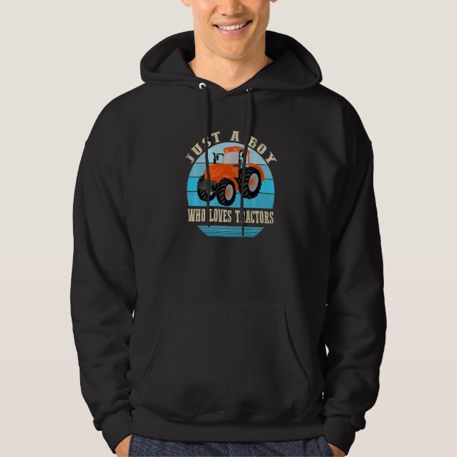 Cool Tractor For Boys Kids Toddler Farmtruck Farme Hoodie (Front)