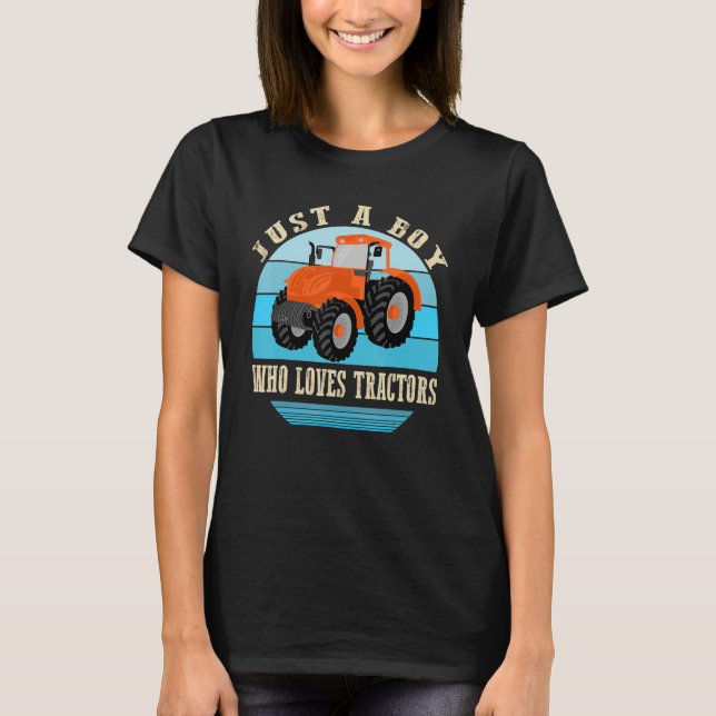 Cool Tractor For Boys Kids Toddler Farmtruck Farme T-Shirt (Front)